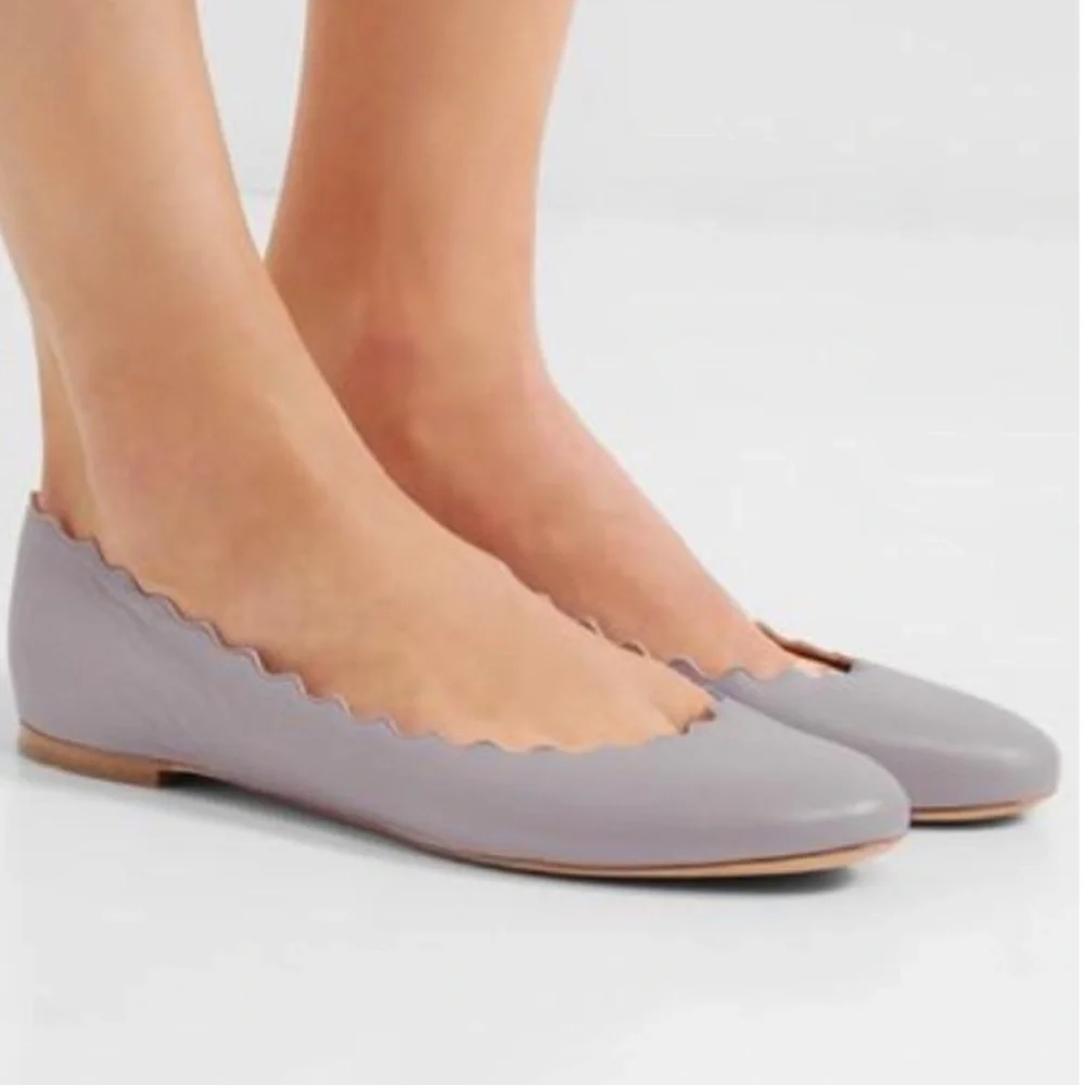😍 Chloe Lauren Leather Ballet Flats Shoes NEW! - Picture 3 of 16